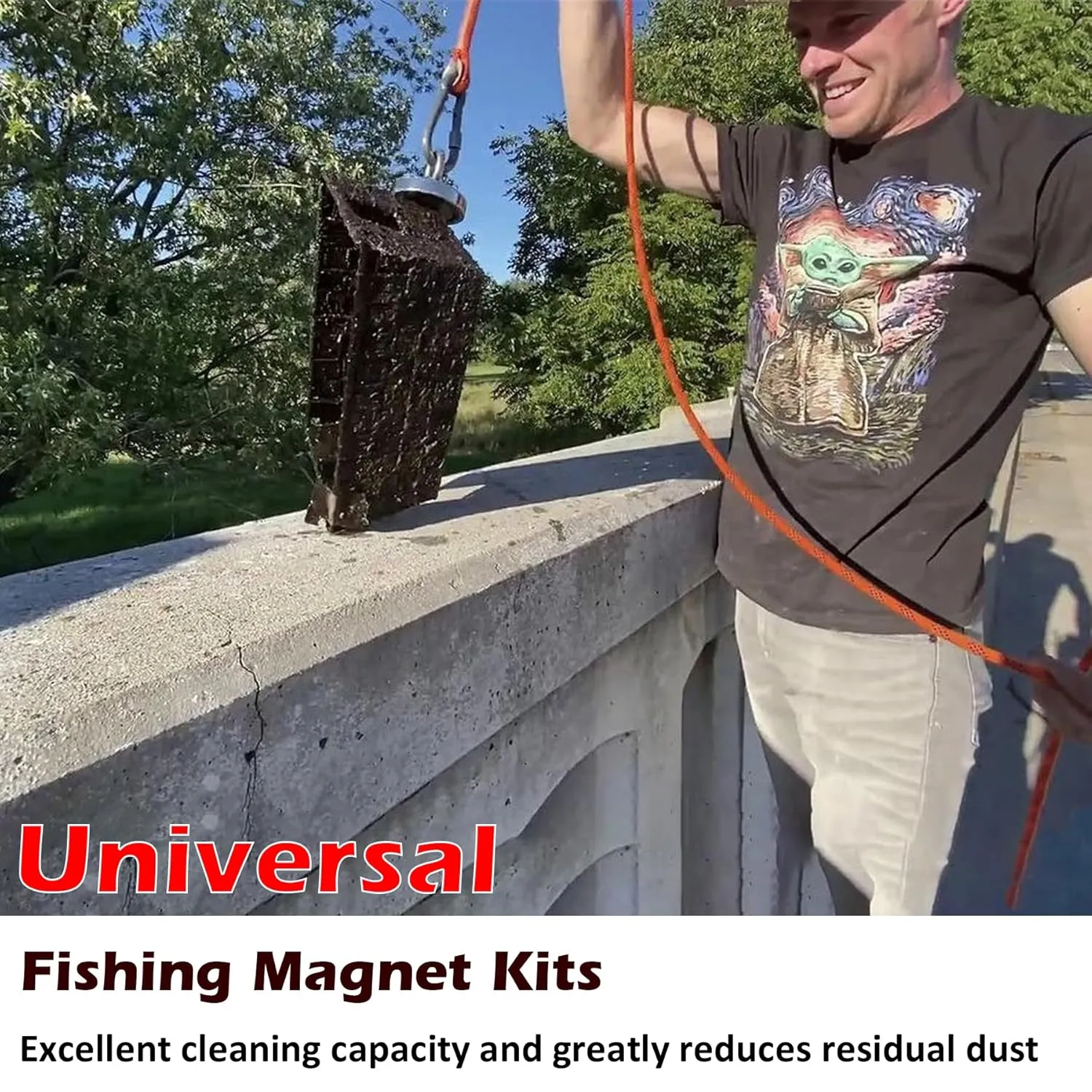 MUTUACTOR Fishing Magnets 400lbs Pull Force,Strong Retrieval Magnet N52 Neodymium Magnet with 20m(64 Foot) Durable Rope,Powerful Magnets for Fishing and Magnetic Recovery Salvage
