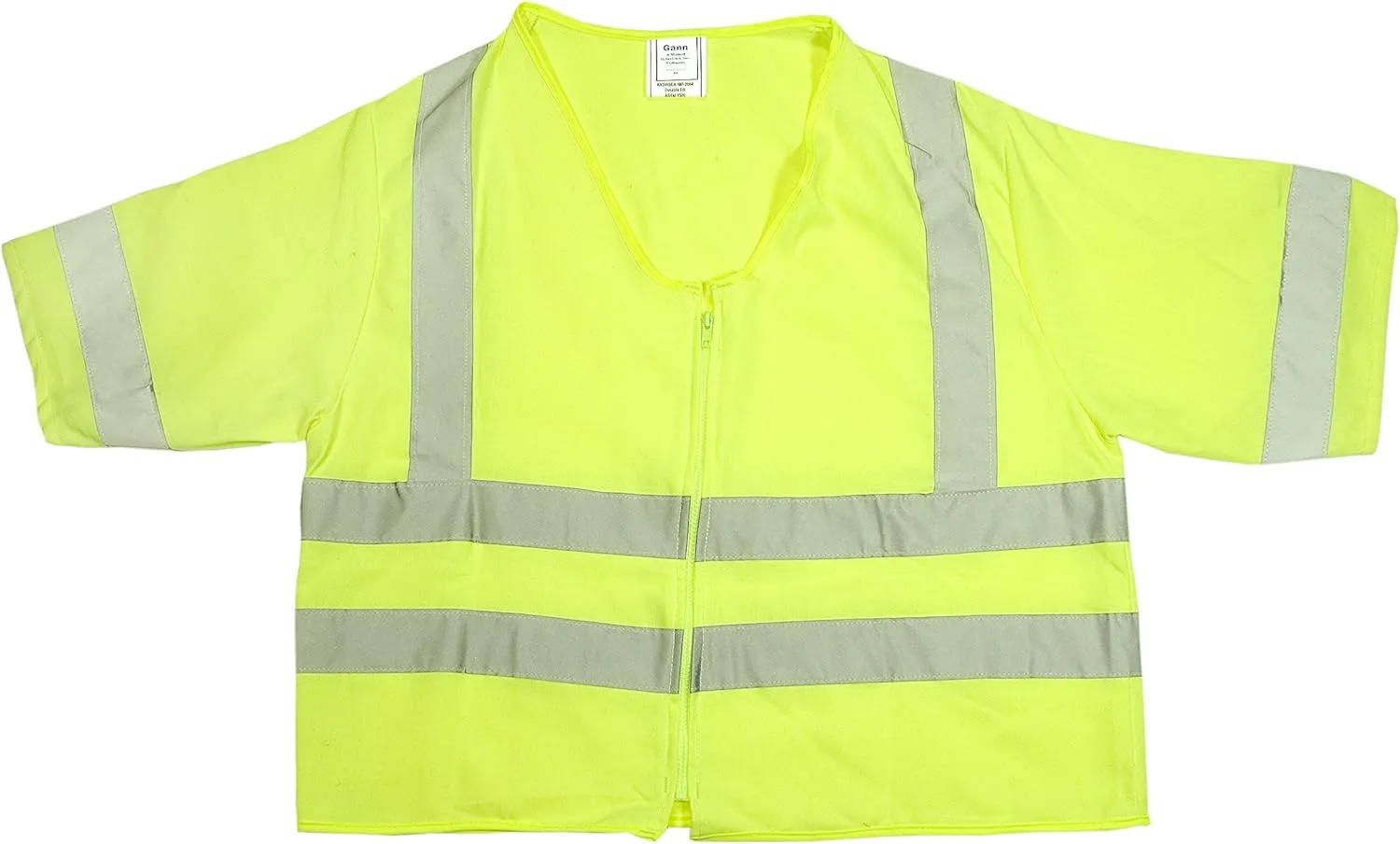 Mutual Industries 80061-0-102 High Visibility Modacrylic ANSI Class 3 Durable Flame Retardant Solid Safety Vest with 2" FR Reflective Tapes, Medium, Lime