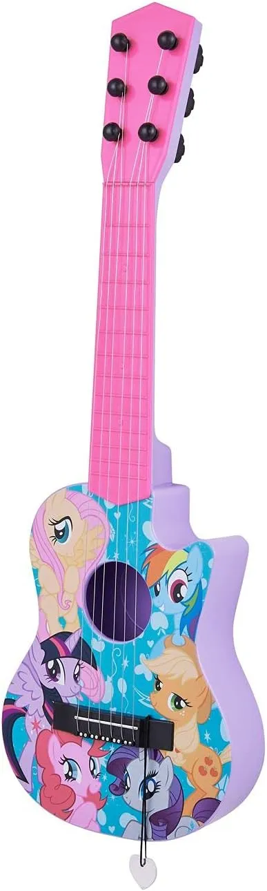 My Little Pony 21" Kids Guitar Toy GT1-01371 | Inspired Design, Easy-to-Hold, Thin Frets and Low String, Traditional Acoustic Guitar Shape, Secret Stickers, Real Tuning Gears