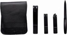 Nail Clippers Set Mini Personal Care Set Portable Nail Clippers 3 Pieces Built in Nail File Black Travel Ladies Men Beauty Tool Portable Set