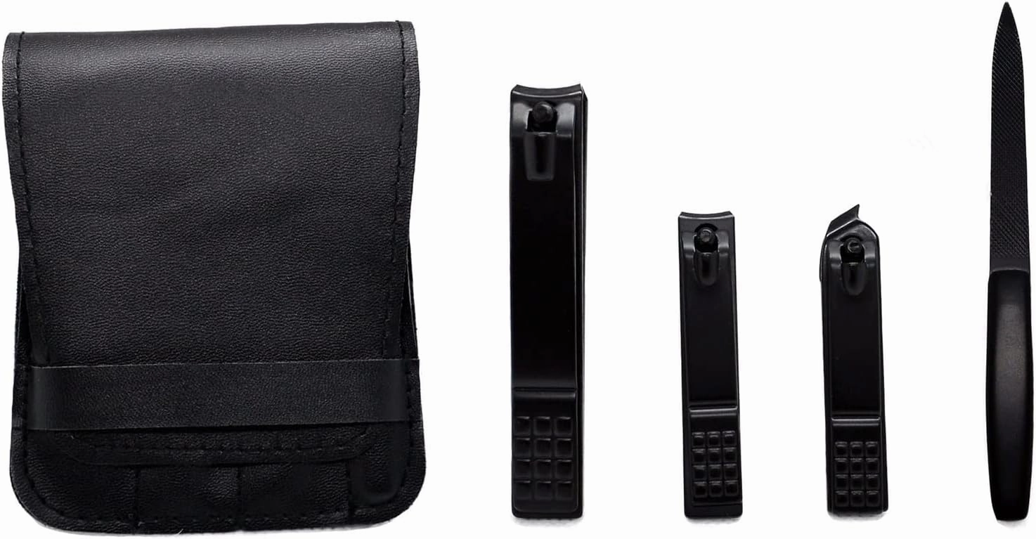Nail Clippers Set Mini Personal Care Set Portable Nail Clippers 3 Pieces Built in Nail File Black Travel Ladies Men Beauty Tool Portable Set