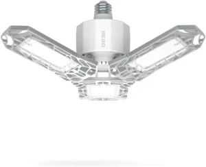 NEBO HIGH BRIGHT 6000 Garage Light | 6000 Lumens, Screws Into Standard Bulb Sockets, Adjustable Panels, Energy Efficient LED Shop Lights, No Rewiring Required, Great for Basements & Attics