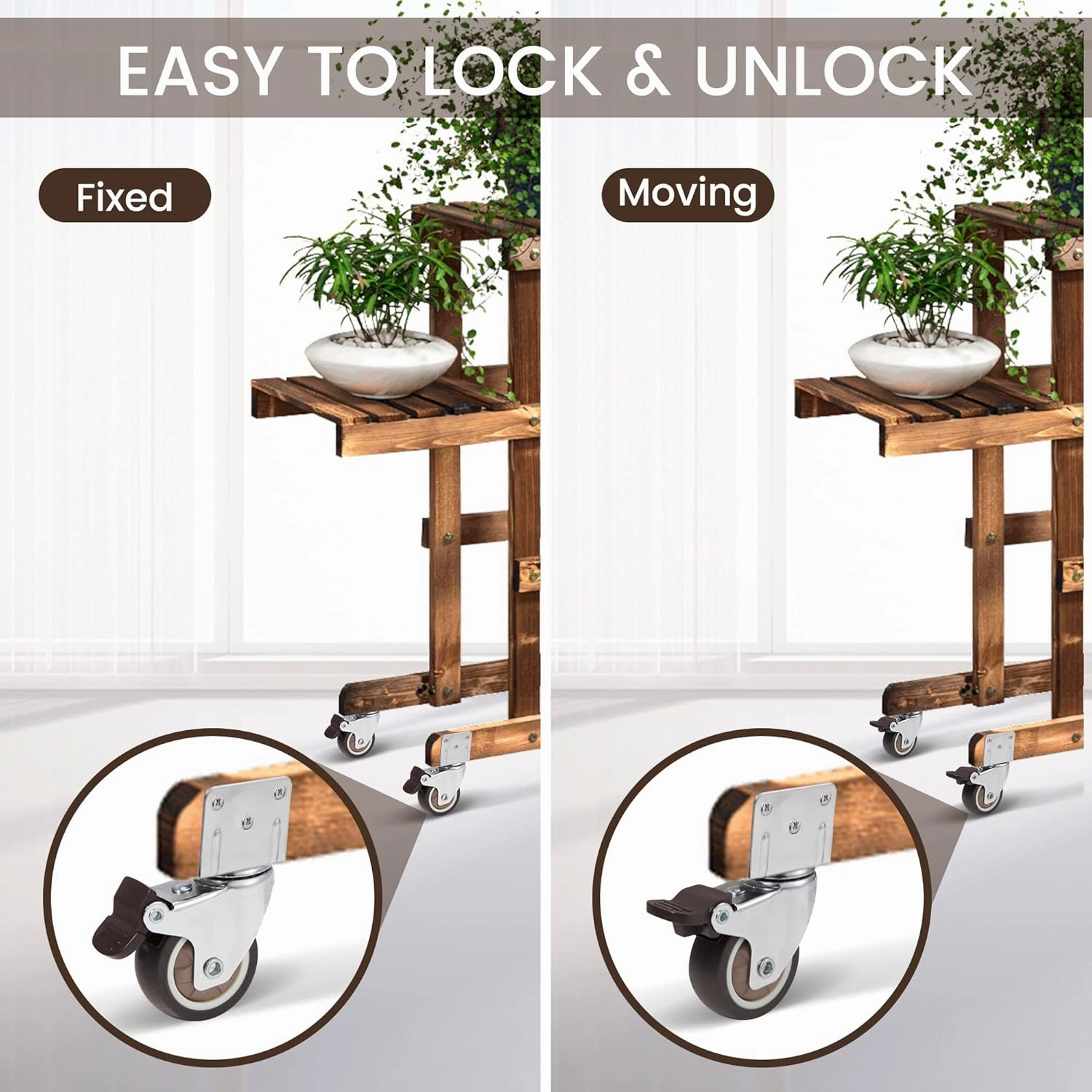 Nefish Side Mount Casters 2 Inch L-Shaped Small Rubber Caster Set of 4, Ball Bearing 360 Degree Plate Swivel Castors Wheel 600 LBS, Casters Wheels for Furniture, Baby Bed, Kitchen, Cabinet, Table
