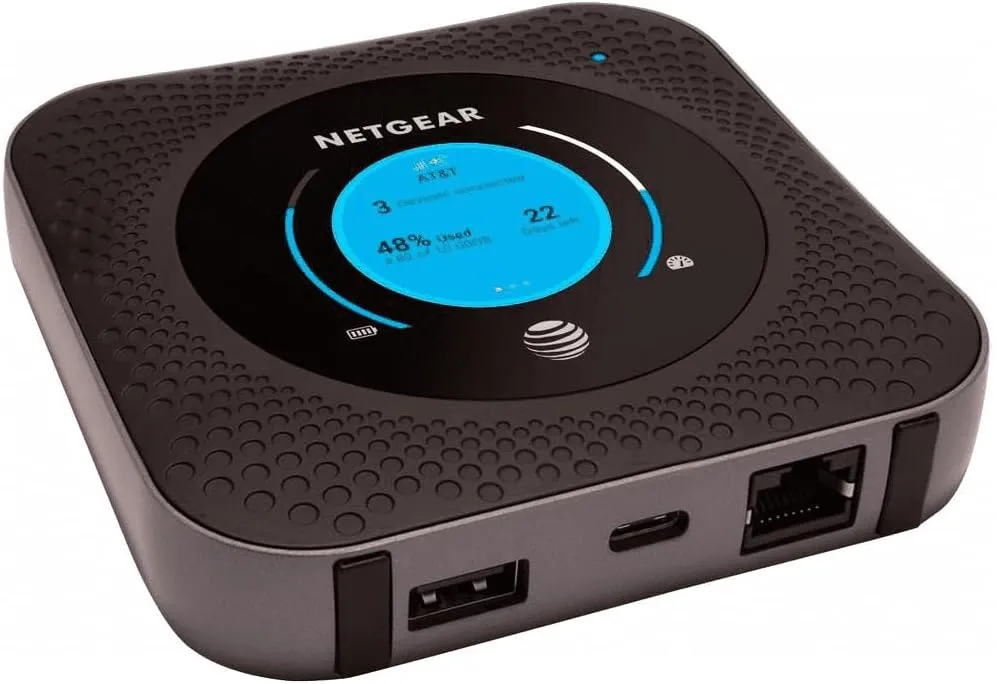 Netgear Nighthawk MR1100 4G LTE Mobile Hotspot Ethernet Router (AT&T GSM Unlocked)(Steel Gray) (Renewed) dual band