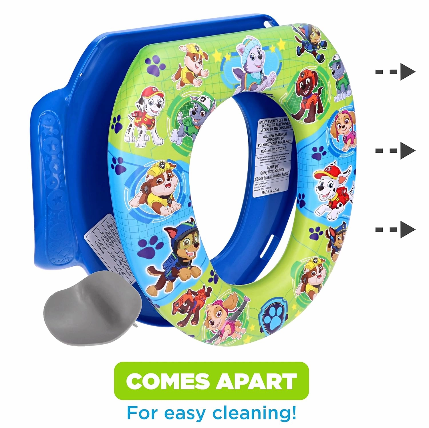 Nickelodeon PAW Patrol "Mission Paw" Soft Potty Seat and Potty Training Seat - Soft Cushion, Baby Potty Training, Safe, Easy to Clean