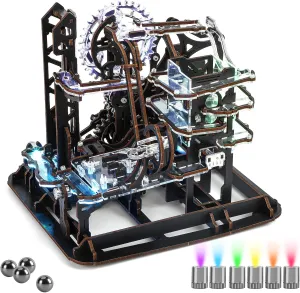 nicknack 3D Wooden Puzzles Marble Run Toy Model Building Kits for Wooden 3D Puzzles for Adults Wood 3D Toy Marble Night City