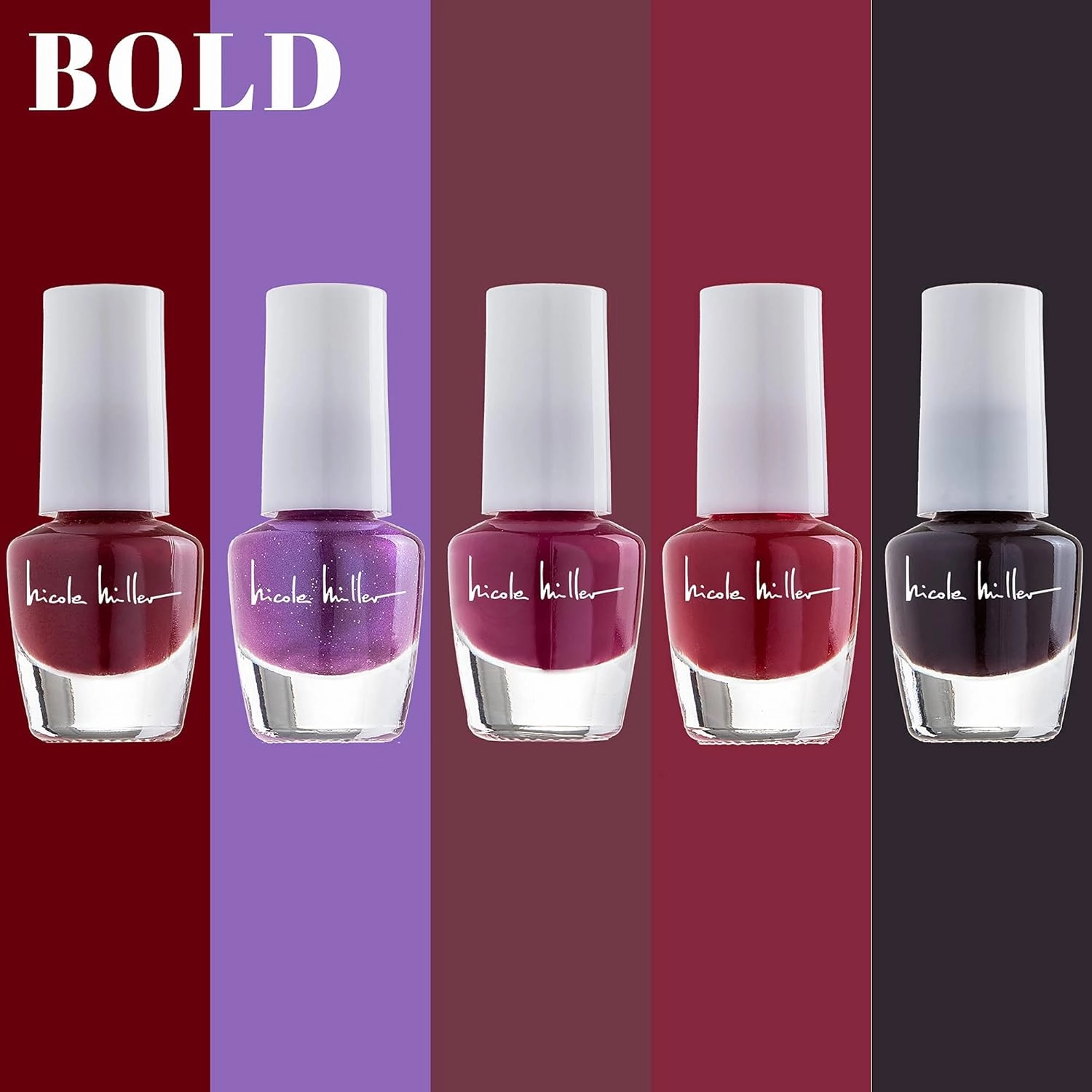 Nicole Miller Mini Nail Polish Set – Glossy, Vibrant Colors for Fingernails & Toenails, 2 Pack Trendy Collection