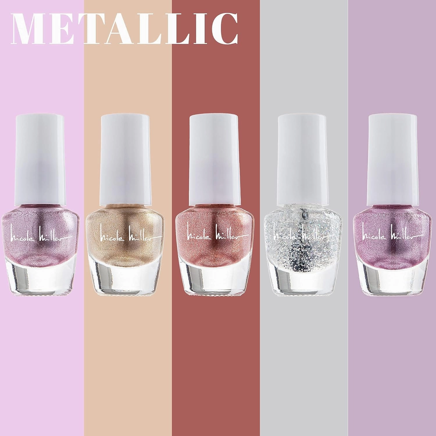 Nicole Miller Mini Nail Polish Set – Glossy, Vibrant Colors for Fingernails & Toenails, 2 Pack Trendy Collection