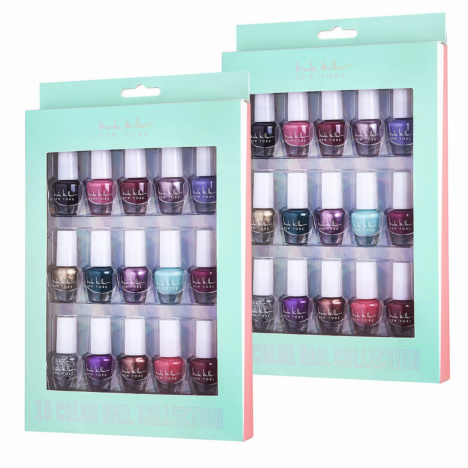 Nicole Miller Mini Nail Polish Set – Glossy, Vibrant Colors for Fingernails & Toenails, 2 Pack Trendy Collection