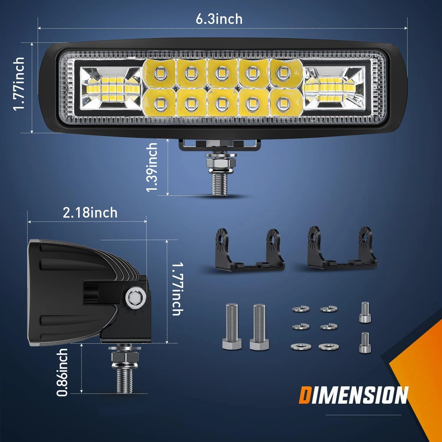 Nilight LED Pods 2PCS 6 Inch 60W Flood Spot Beam Combo Light Bar Driving Fog Off Road Lighting 12V 24V for Trucks UTV ATV Marine Boat Golf Cart Trailer