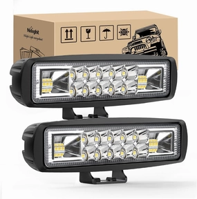Nilight LED Pods 2PCS 6 Inch 60W Flood Spot Beam Combo Light Bar Driving Fog Off Road Lighting 12V 24V for Trucks UTV ATV Marine Boat Golf Cart Trailer
