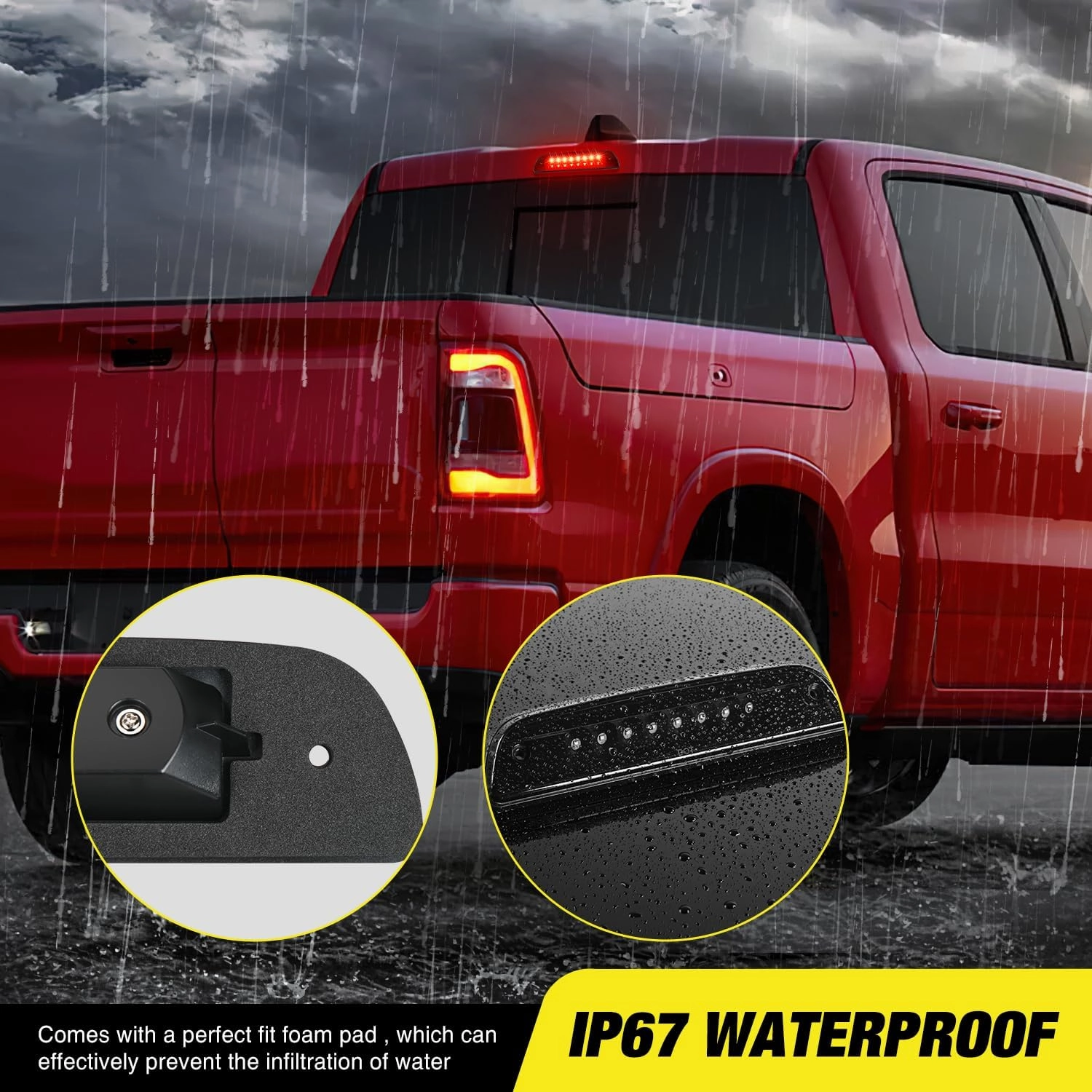 Nilight Third Brake Light High Mount 3rd Stop LED Lighting Compatible with Toyota Tacoma 1995-2016 Pickup Rear Cab Center Tail Lights Replacement