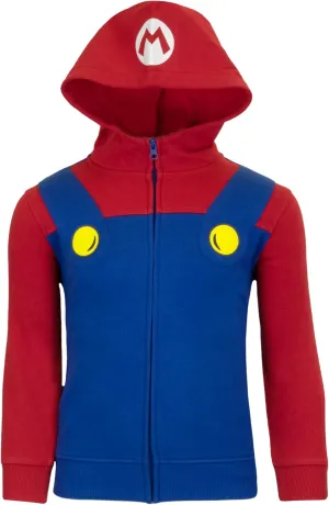 Nintendo Super Mario Bros. Boys Hoodies, Mario and Luigi Zip-Up Hooded Sweatshirts for Boys