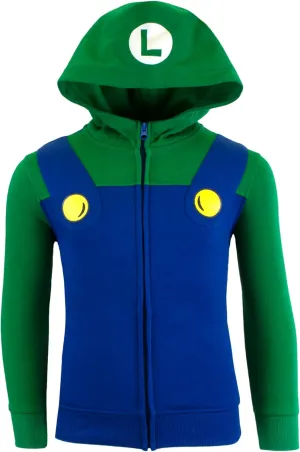 Nintendo Super Mario Bros. Boys Hoodies, Mario and Luigi Zip-Up Hooded Sweatshirts for Boys