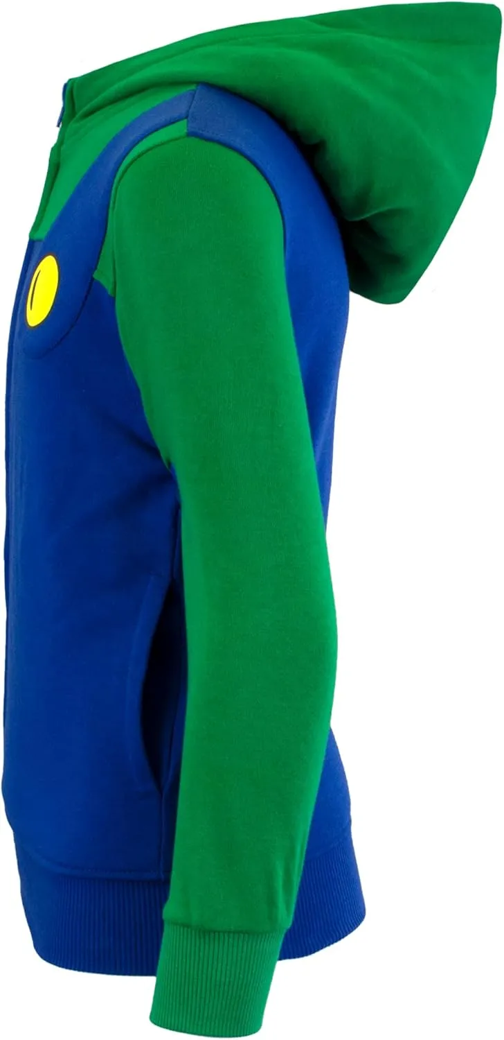 Nintendo Super Mario Bros. Boys Hoodies, Mario and Luigi Zip-Up Hooded Sweatshirts for Boys