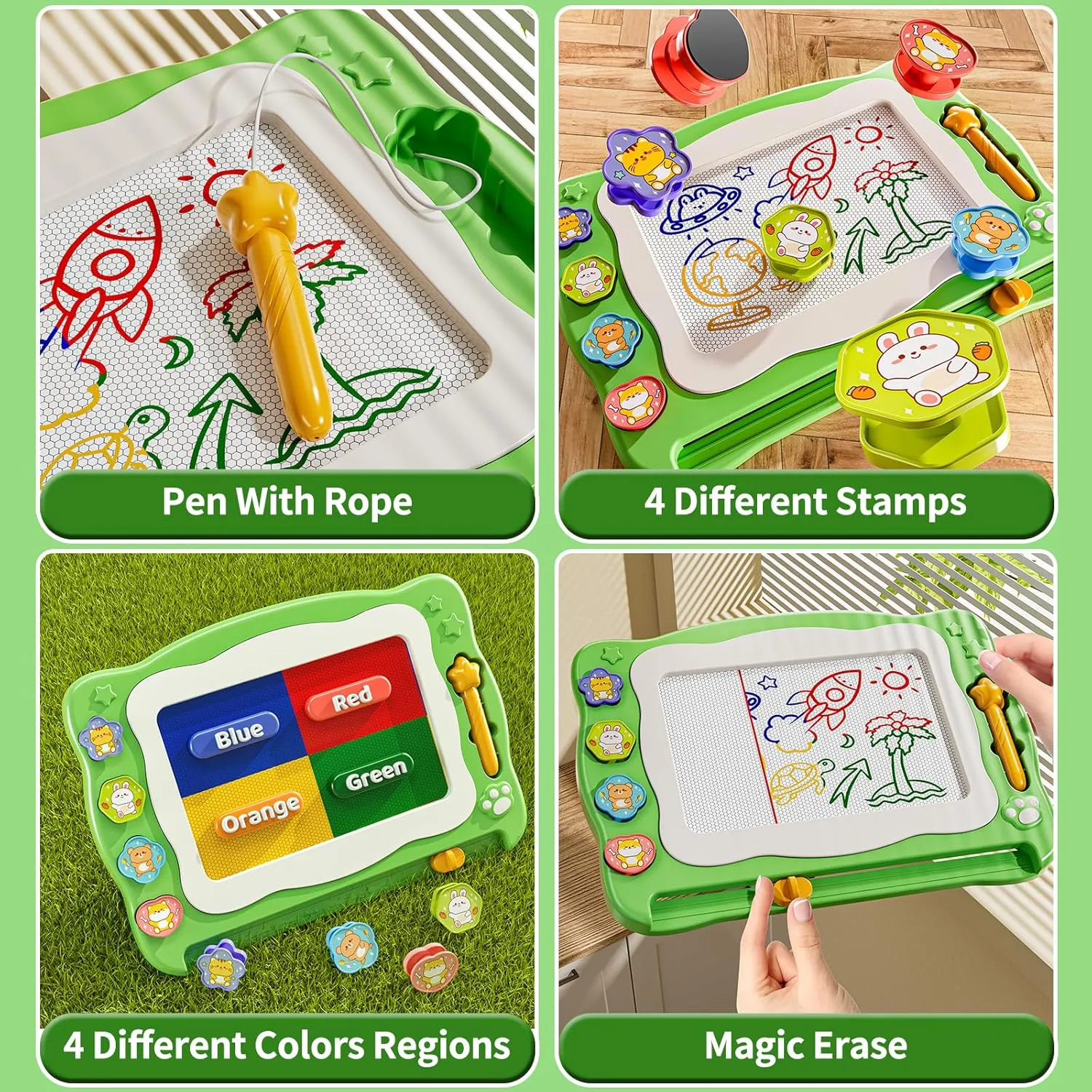 NIPLOOW Magnetic Drawing Board for Toddlers, Writing Painting Magnet Doodle Pad Early Educational Learning Toy for 3 4 5 6 Year Old Kids Boys Girls Birthday Gift