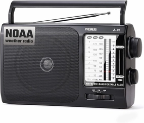 NOAA Weather AM FM Portable Radio with Best Reception, Transistor Radio, 3 X D Battery Operated Radios or AC Power for Household & Outdoor, Plug in Wall by PRUNUS