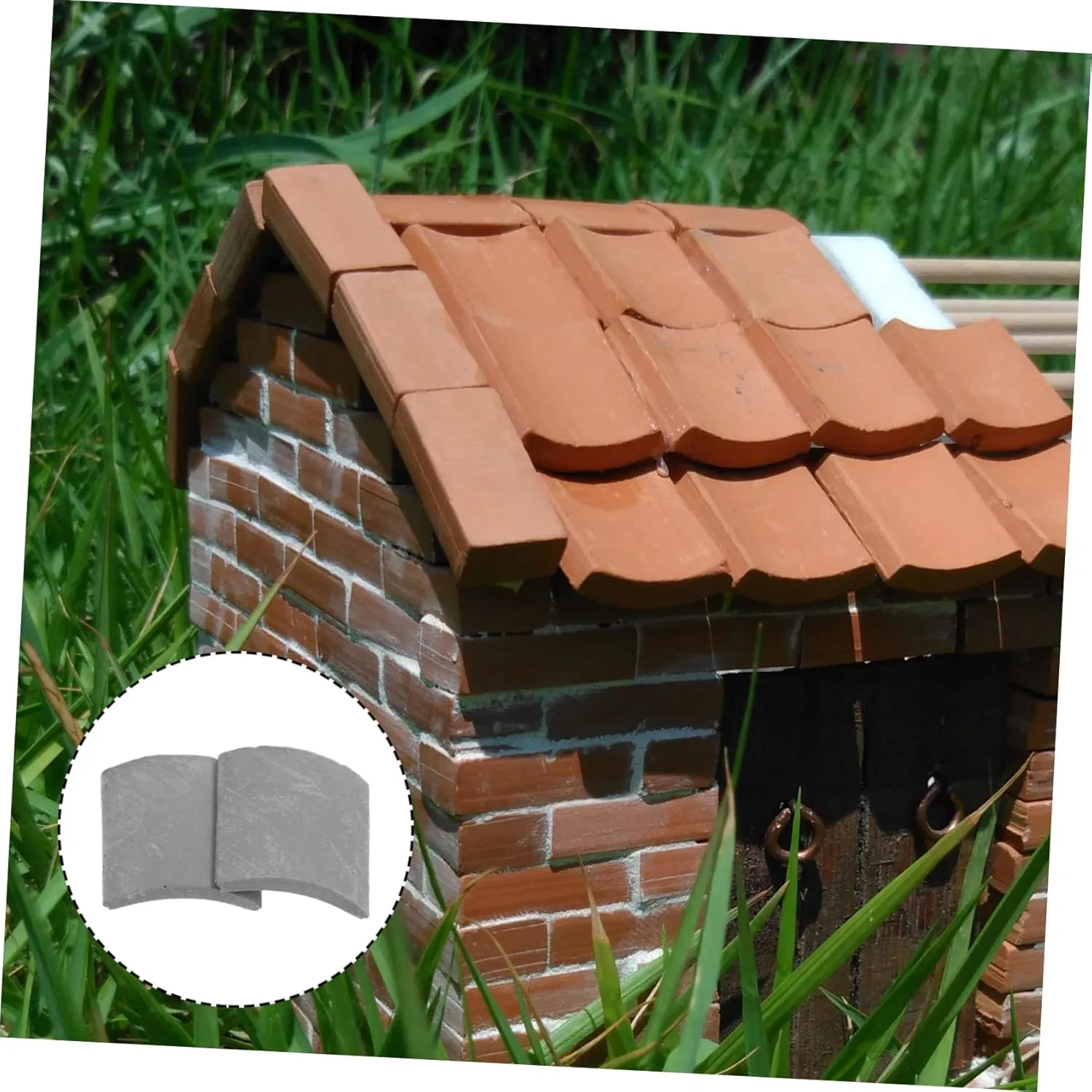 NOLITOY 3sets Fake Roof Tiles Miniature Bricks for Sand Table Mini House Decorations 70pcs*3