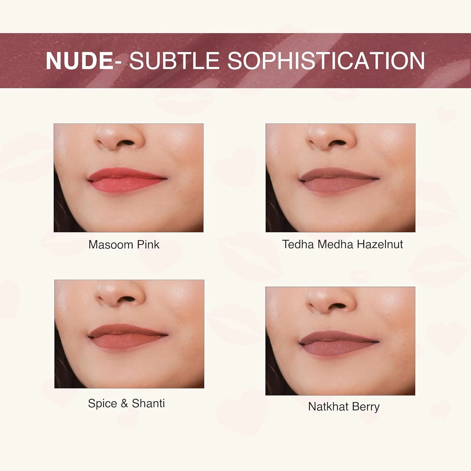 NOURISH MANTRA Tedha Medha Hazelnut Lipstick (3.5ml)/ Creamy Matte Liquid Lipstick with SPF/Water Proof/Smudge Proof/Transfer Proof/Long Lasting/Suits All Skin Tones