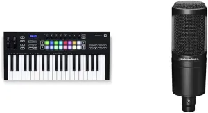 Novation Launchkey 37 [MK3] MIDI Keyboard Controller - Seamless Ableton Live Integration & Audio-Technica AT2020 Cardioid Condenser Studio XLR Microphone