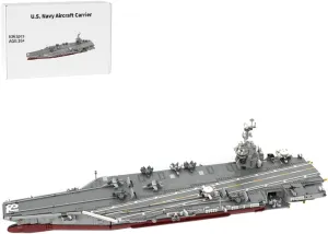 Nuclear-Powered US. Navy Aircraft Carrier Building Blocks, 1:300 Scale MOC-192566 Military-Themed Assembly Kits, Perfect for Present, 6361 Pieces, Upgrated Version