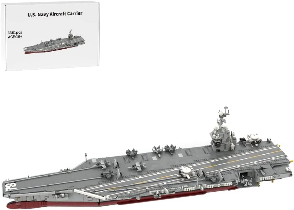 Nuclear-Powered US. Navy Aircraft Carrier Building Blocks, 1:300 Scale MOC-192566 Military-Themed Assembly Kits, Perfect for Present, 6361 Pieces, Upgrated Version