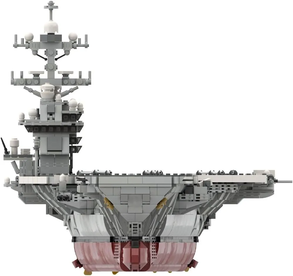 Nuclear-Powered US. Navy Aircraft Carrier Building Blocks, 1:300 Scale MOC-192566 Military-Themed Assembly Kits, Perfect for Present, 6361 Pieces, Upgrated Version