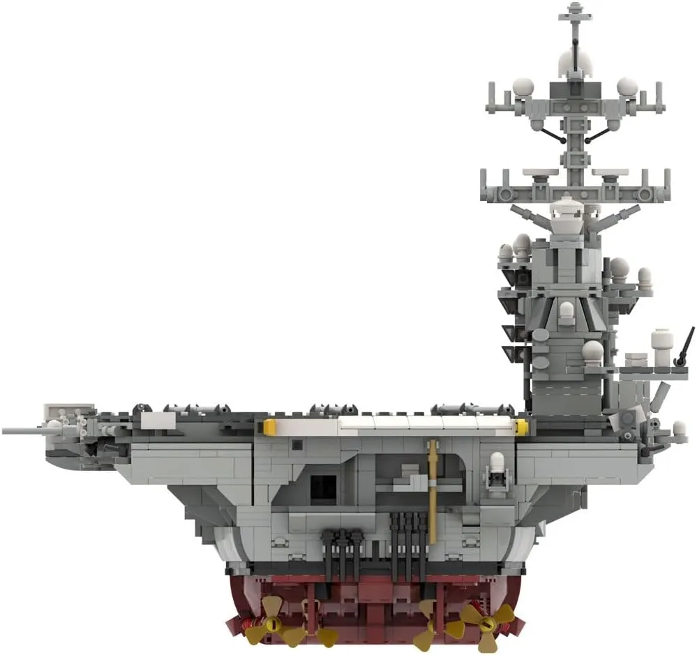 Nuclear-Powered US. Navy Aircraft Carrier Building Blocks, 1:300 Scale MOC-192566 Military-Themed Assembly Kits, Perfect for Present, 6361 Pieces, Upgrated Version
