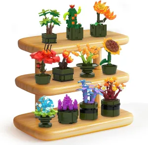 NUTCRACKER 12Pcs/Set Succulent Flower Building Set, Flower Bonsai Botanical Collection Toy Building Kit, DIY Mini Flower Model Home Decor, Easter Birthday Gift for Adult Women Girls (987 Pieces)