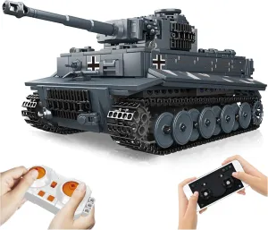NUTCRACKER Military Tiger Tank Building Set - Heavy Military Tank with Remote APP Control Toy Building Set, Home Collectible Display Model, Easter Birthday Gift for Adult Boys Girls (800 Pieces)
