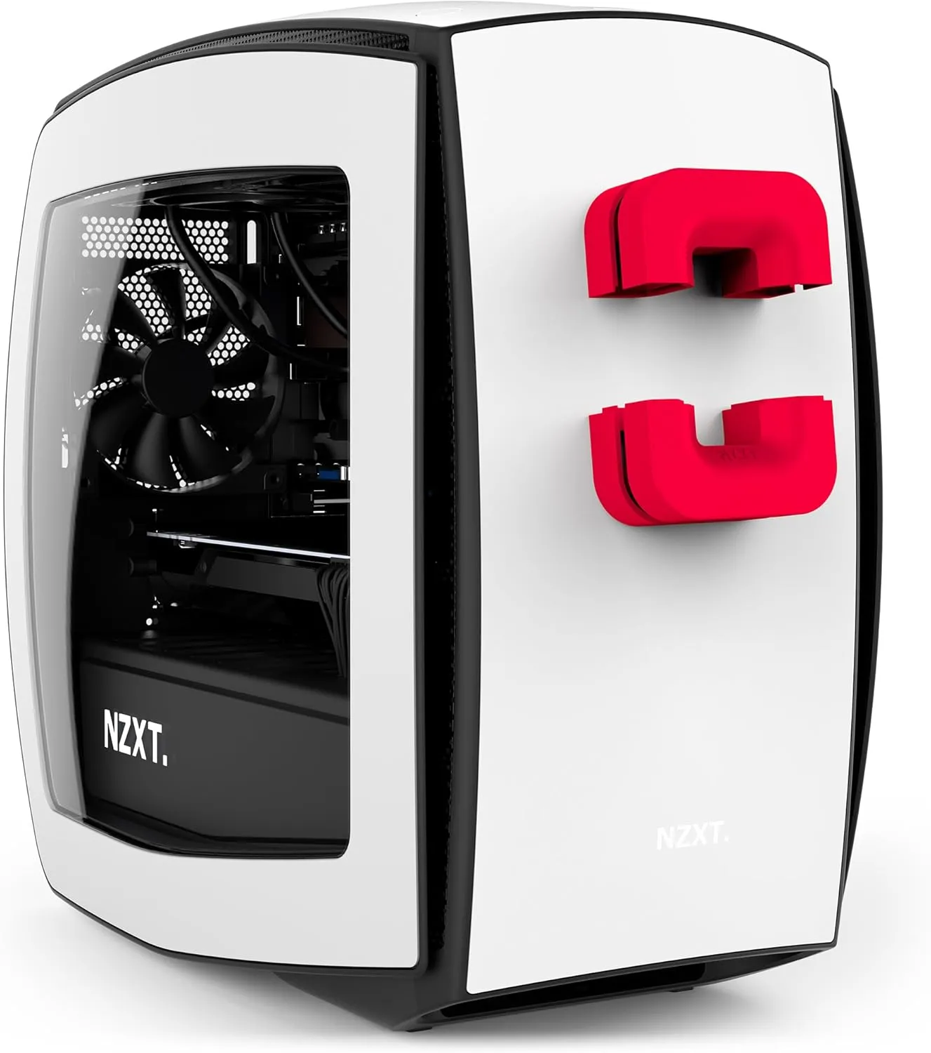 NZXT Puck - Cable Management and Headset Mount - Compact Size - Silicone Construction - Powerful Magnet for Computer Case Mounting - Red