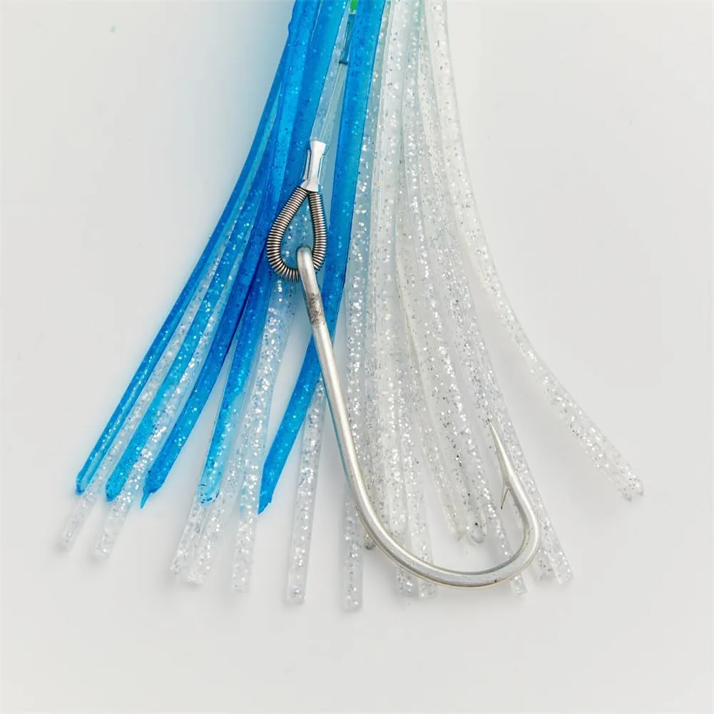 OCEAN CAT Teaser Chain Lures Trolling Lure Saltwater Fishing Lures with Stainless Steel Hook and High Strength Fishing Line Fully Rigged Teasers for Wahoo Tuna Marlin Mahi Mahi