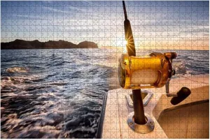 Ocean Fishing Reel a Boat Ocean 1000 Piece Wooden Jigsaw Puzzles Adults Kids DIY Educational Puzzle Colorful Large Artwork Decompression Toy Game Gift Home Decor