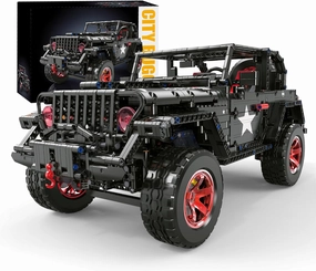 Off-Road SUV Wrangler Black Warrior Building Kits, 1/8 Scale Pickup Truck Car, Challenge Building Blocks Toys, Gift for Technical Enthusiasts Adults & Teens Boys Age 14  (2272PCS)