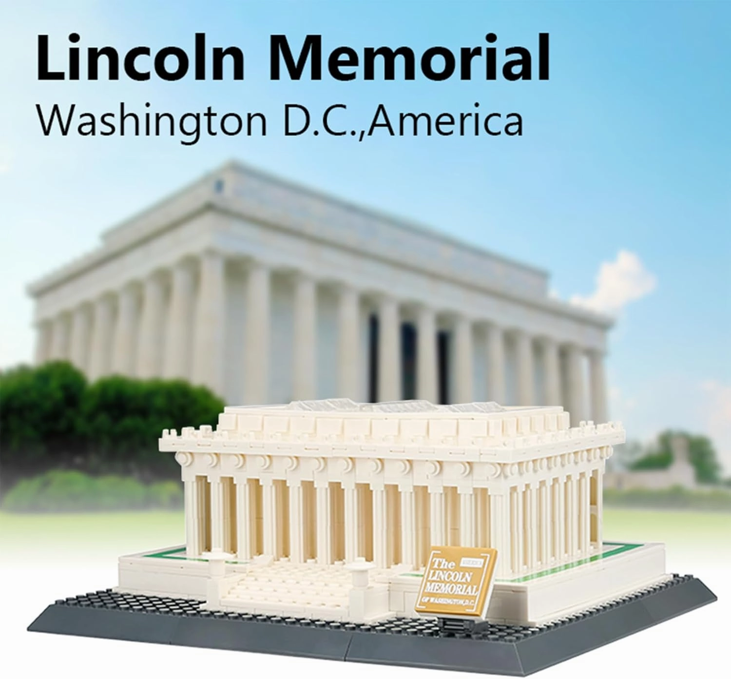 Oichy Building Blocks Set, Lincoln Memorial Architecture Model Kits 979 PCS Collection Toy Building Sets for Adults and Kids