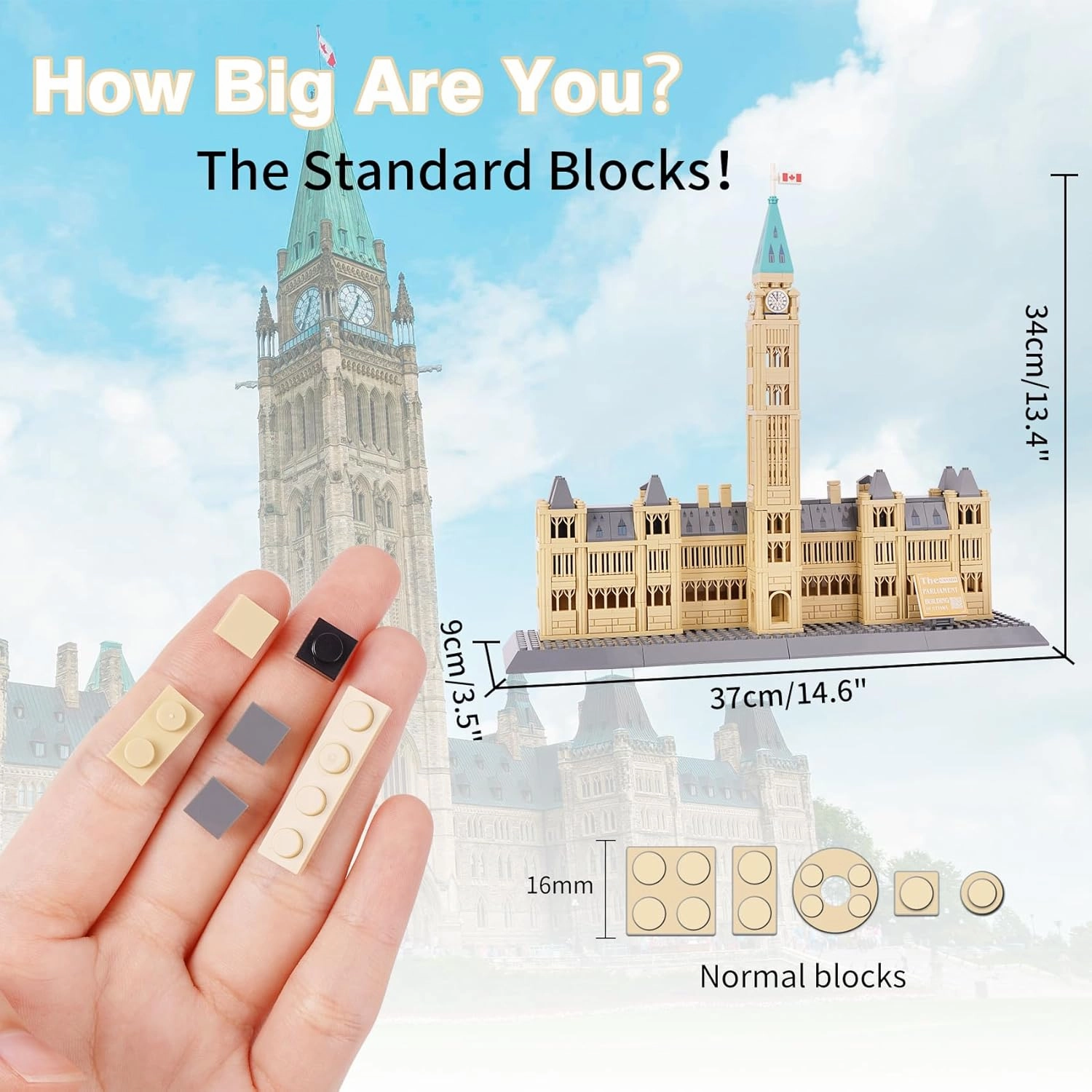 Oichy Parliament Hill Model Building Kits, World Famous Architectural Building Blocks Set, Ottawa Parliament Toy Set for Adults and Kids(608 PCS)