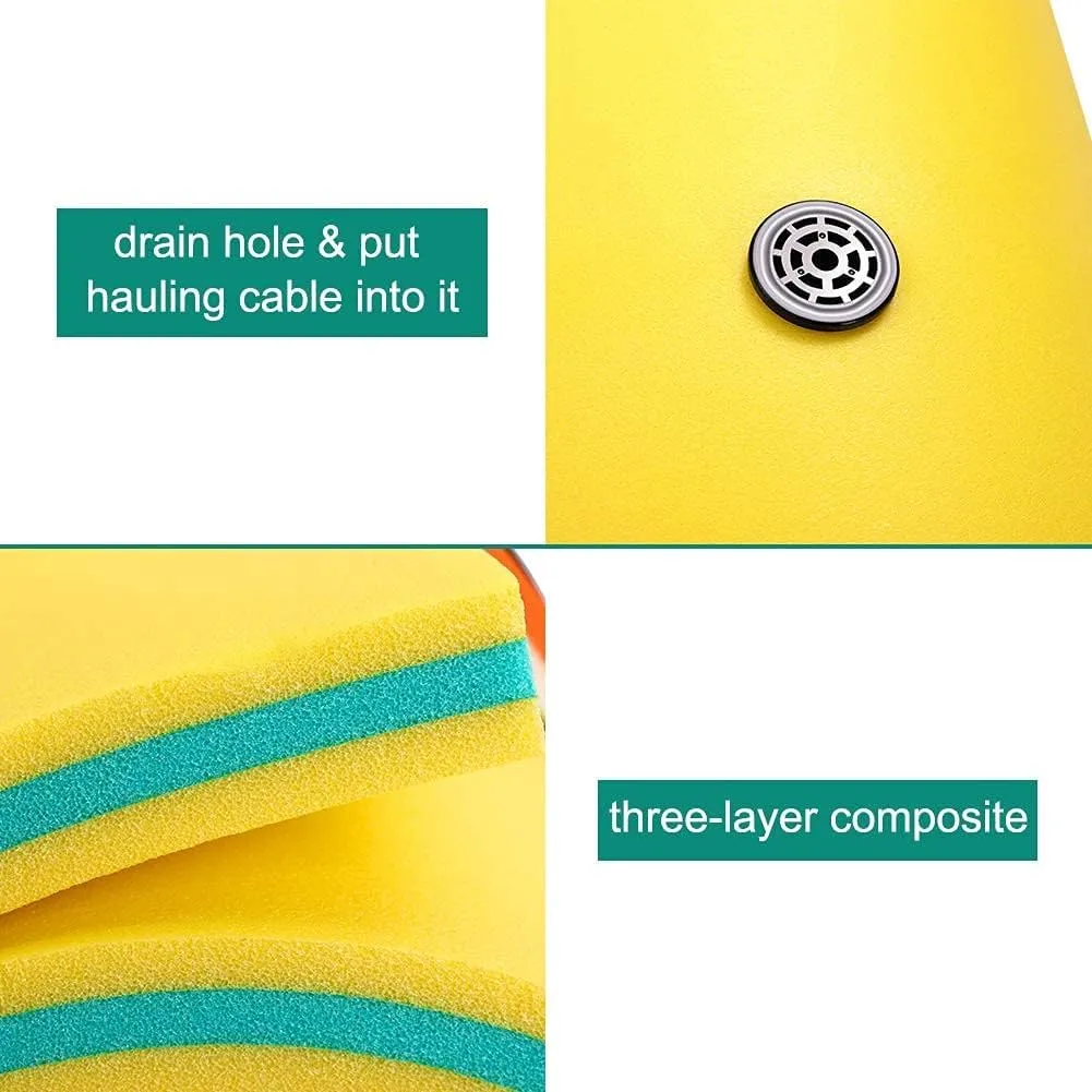 Omlaza 9/12/18 ' Water Floating Mat, Tear-Resistant XPE Foam Lakes Lily Pad for Water Recreation and Relaxing for Party, Family Floating Pad for Pool&Beach, Suitable for Many People (Blue/Yellow)