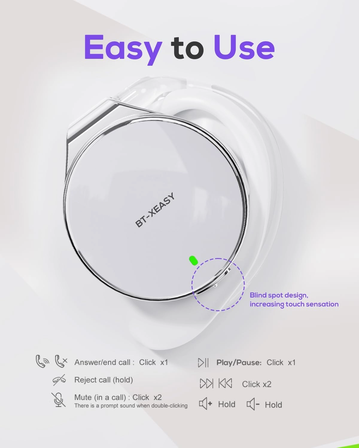 On Ear Headphones Bluetooth 5.4, Noise Cancelling Open Ear Headphones Wireless, Water-Drop Shaped Clip On Sport Headset Bluetooth with 4 Microphone, Comfort Fit Earphones with Long Battery Life