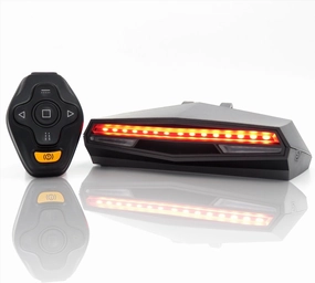Oricycle Rechargeable Bike Tail Light LED - Remote Control, Turning Lights, Ground Lane Alert, Waterproof, Easy Installation for Cycling Safety Warning Light