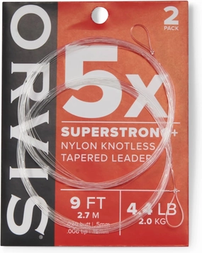 Orvis SuperStrong Plus Leaders - Tough Elastic Tapered Nylon Freshwater Fly Fishing Leader (2pk)
