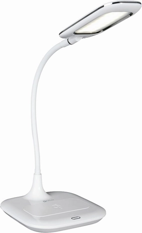 OttLite Prevention LED Desk Lamp with Wireless Charging - Designed to Reduce Eyestrain - Adjustable Flexible Neck, 3 Color Modes & Touch Controls - Crafting, Office Work, Reading & Studying