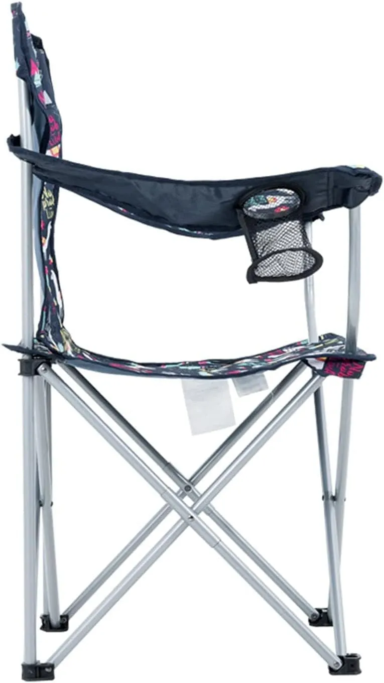 Outdoor Camping Chair Folding Camping Chair Portable Carry Bag with Mesh Cup Holder Comfortable Arms Space Saving Lightweight Portable Folding Lawn Chairs