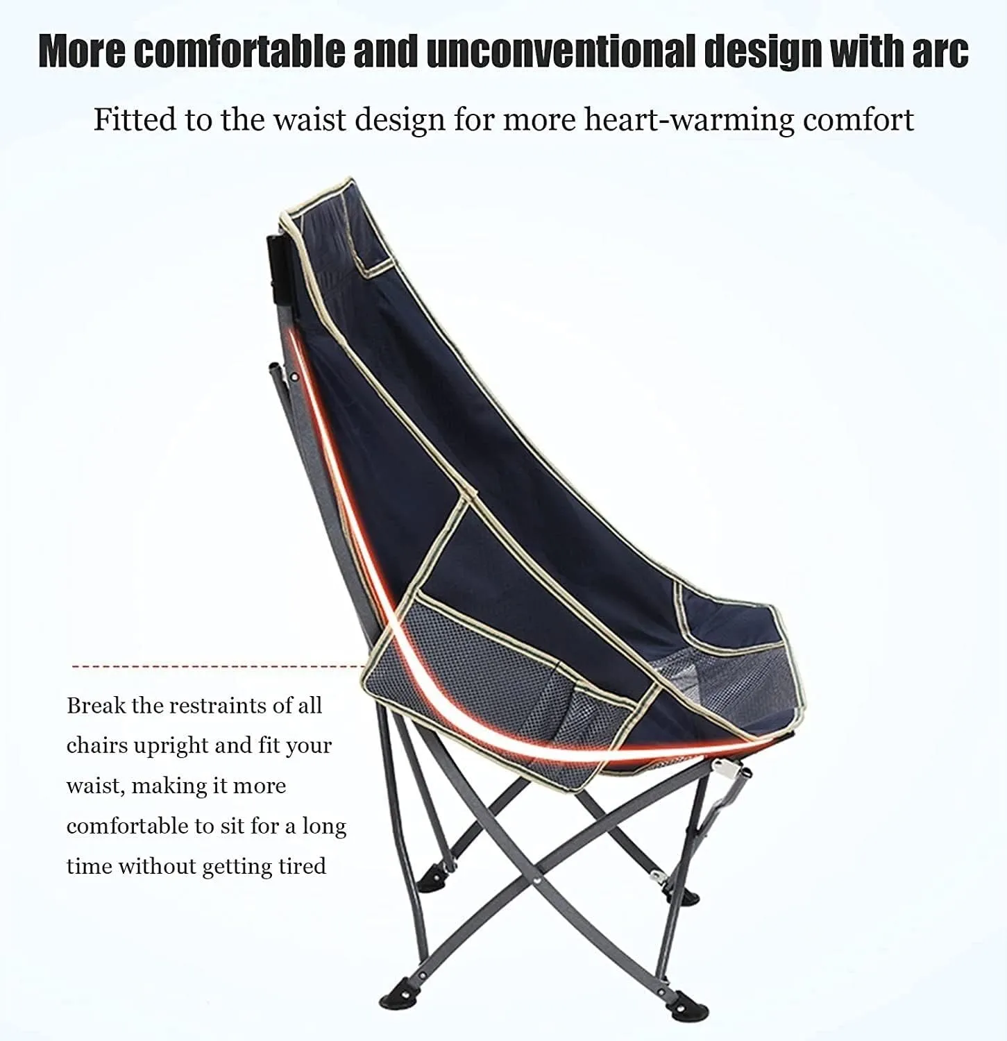 Outdoor Camping Chair Ultralight Folding Camping Chair with Backrest Leisure Beach Seat with Mesh External Hanging Bag Portable Backpack Chair Portable Folding Lawn Chai