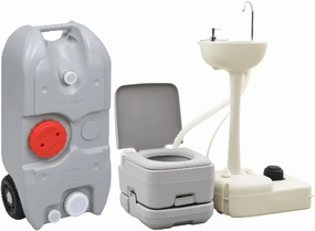 Outdoor Recreation,Camping & Hiking,Portable Camping Toilet and Handwash Stand Set with Water Tank