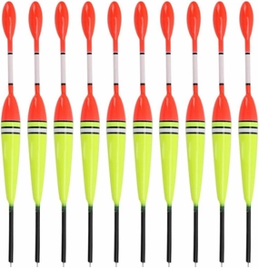 Pack of 10 Fishing Float Set Vertical Buoy Multi Function Lure Float Fishing Tackle Pesca
