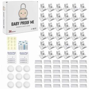 Pack of 36 Magnetic Baby Cabinet Locks for Child Safety with 9 Keys, 3M Adhesive Easy Installation, Baby Proofing Magnetic Locks for Cabinets and Drawers