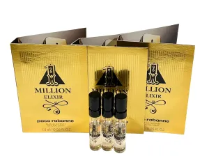 Paco Rabanne 1 MILLION ELIXIR Intense Perfume MEN spray vial perfume 1.5 ml / 0.05 fl oz - Set of 3