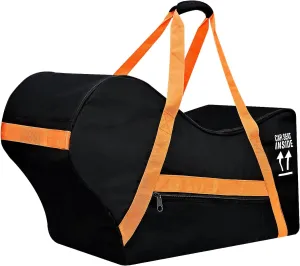 Padded Car Seat Travel Bag,Infant Gate Check Bag For Air Travel,Side Pocket,4 Protective Feet Sliding Pad。