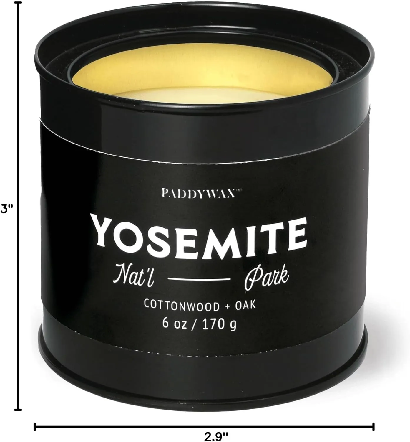 Paddywax National Parks Artisan Soy Wax Scented Candle Made in The USA, 6-Ounce Tin, Yosemite