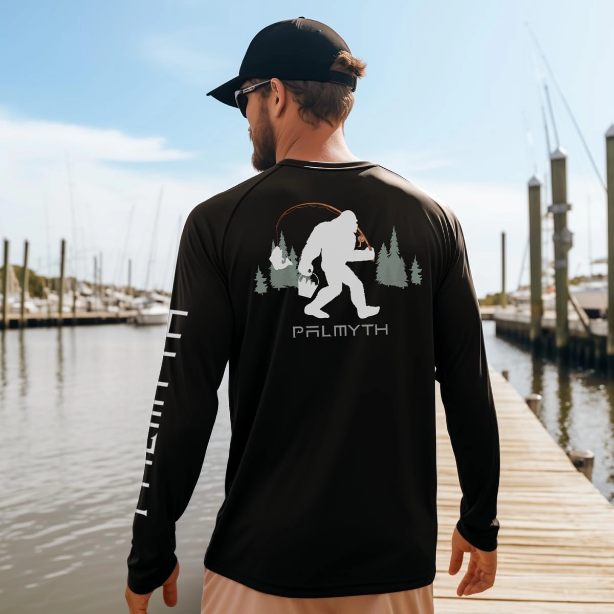Palmyth Fishing Shirts for Men Long Sleeve Sun Protection Shirts UV UPF 50  T-Shirt Quick Dry